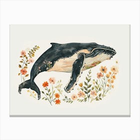 Little Floral Humpback Whale 4 Canvas Print
