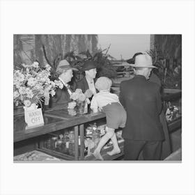 Visitors At The County Fair, Gonzales, Texas By Russell Lee Canvas Print