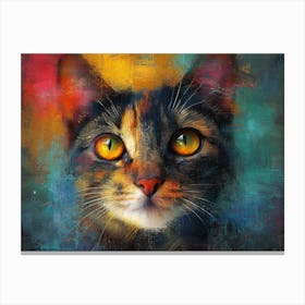 Whiskered Masterpieces: A Feline Tribute to Art History: Calico Cat Canvas Print