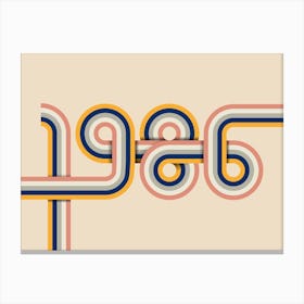 1986 Retro Typography Canvas Print