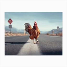 An 1028 Why Did The Chicken Cross The Road 18x24 Canvas Print