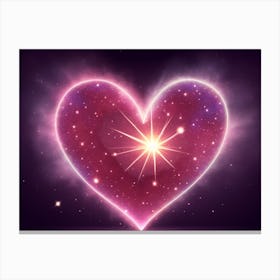 A Colorful Glowing Heart On A Dark Background Horizontal Composition 61 Canvas Print