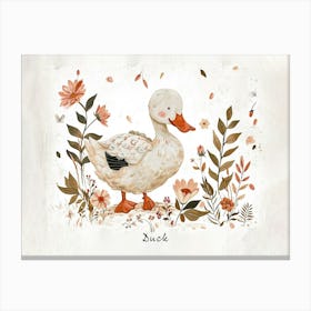 Little Floral Duck 2 Poster Canvas Print
