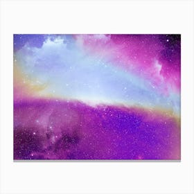 Luminescent space #2 - space neon art, Space Background Canvas Print