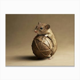 Mouse Holding A Ball Canvas Print