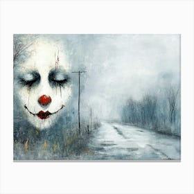 Painted Face on a Trip Down Desolation Row Canvas Print