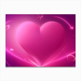 A Glowing Pink Heart Vibrant Horizontal Composition 54 Canvas Print