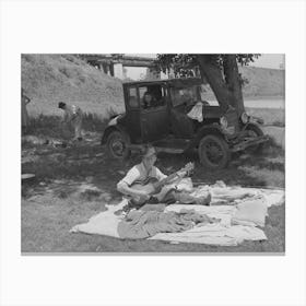 Camp Of Migrant Workers Near Prague, Oklahoma, Lincoln County By Russell Lee Canvas Print