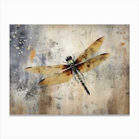 Dragonfly Illustration Meadow Watercolour 1 Canvas Print