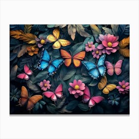 Colorful Butterflies 1 Canvas Print