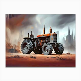 Tractor In The Desert Canvas Print