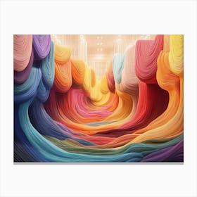 3d Tapestry Of Colorful Threads Woven Together To Create A Stunning Vista 1 Canvas Print