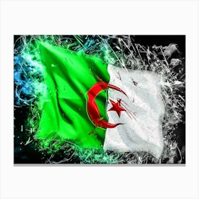 Flag Of Algeria Country Canvas Print