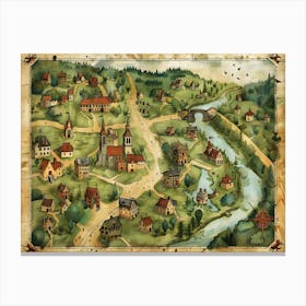 The Village Map 3 Canvas Print