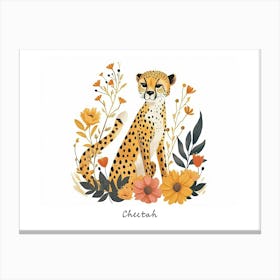 Little Floral Cheetah 5 Poster Canvas Print