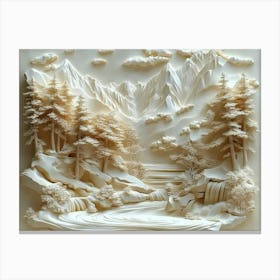 3d Carved Landscapes Canvas Print