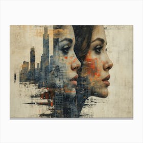 Temporal Resonances: A Conceptual Art Collection. Cityscape 3 Canvas Print