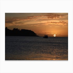 Sunset Over The Ocean Canvas Print