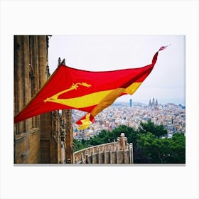 A Distinctively Spanish Arm Wrapped In The Vibrant Colors Of The National Ensign Of Red And Yellow (1) Canvas Print