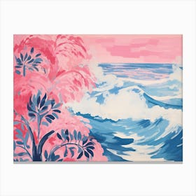 Pink Beach Painting Canvas Print