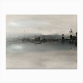 Port in night Canvas Print