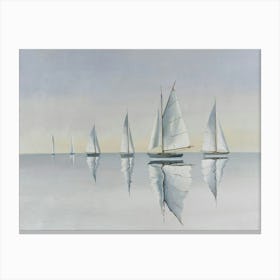 Vintage Painting Sailboats Canvas Print