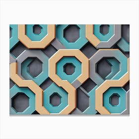 Abstract 3d Geometric Art With Seamless Pattern 2 Toile