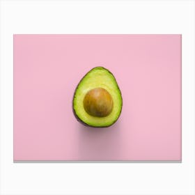 Avocado On Pink Background Canvas Print