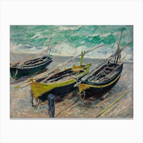 Three Fishing Boats, Claude Monet Canvas Print