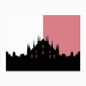 Silhouette Of Milan Canvas Print