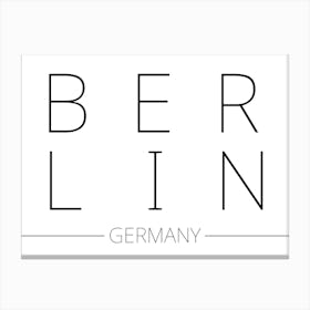 Berlin Germany Typography City Country Word Canvas Print