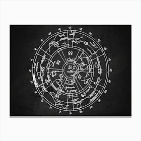 Horoscope - Star map blackboard Canvas Print