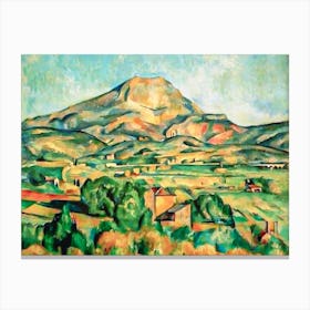 Mont Sainte-Victoire by Paul Cezanne | Date: c.1895 Original Location: Barnes Foundation, Philadelphia | "La Montagne Saint Victoire" (Mont Sainte-Victoire seen from Bellevue) in HD Remastered Vibrant Canvas Print