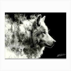 Arctic Wolf - Wolf In Smoke Canvas Print