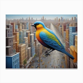 Bird Cityscape View Canvas Print