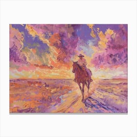 Cowboy Painting Dodge City Kansas 3 Canvas Print