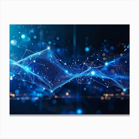 Abstract Digital Banner Featuring Interconnected Data Points Symbolizing An Ai Network Three Dimens (6) Canvas Print