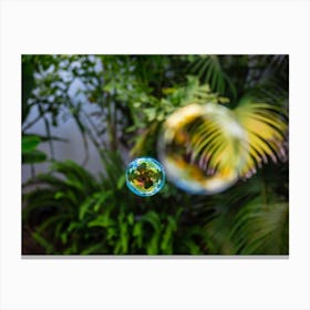 Soap Bubbles Fly In The Garden 2 Canvas Print