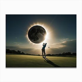 Full Moon Golfer Canvas Print