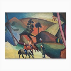August Macke Indians On Horsebacks Canvas Print