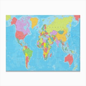 Political world map 6 Canvas Print