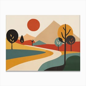 Abstract Mountains and Forest 3 Canvas Print