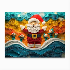 Paper Quilling Santa Claus and Elves II Canvas Print