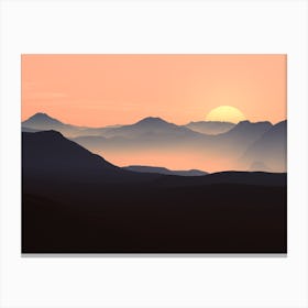 Sunrise Over Mountains Canvas Print