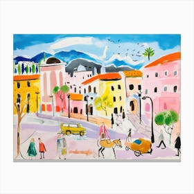 Pescara Italy Cute Watercolour Illustration 1 Canvas Print