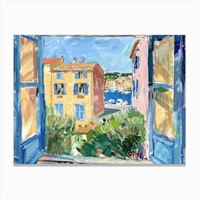 Saint Tropez From The Window View Painting 2 Canvas Print