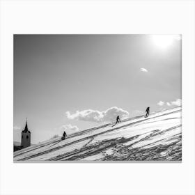 Climbing The Snowcovered Hill Canvas Print