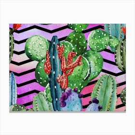 Tropical Synthwave Space #11 Neon Geometric Jungle Canvas Print