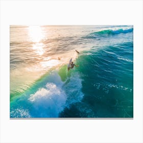 Sunset Surfing In San Diego Canvas Print