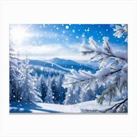 Crystal Snowfall Fresh Holiday Frost Icy Snowflake Texture Beautiful Light Season Hoar Fr (34) Canvas Print